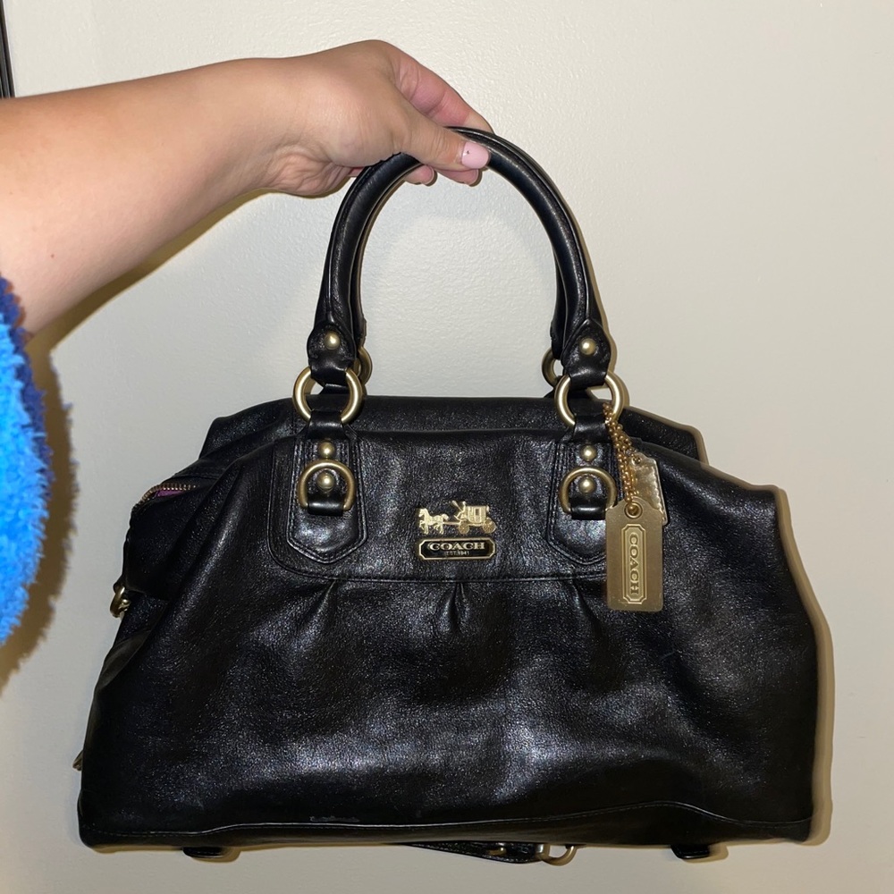 Coach Black Leather Shoulder Bag